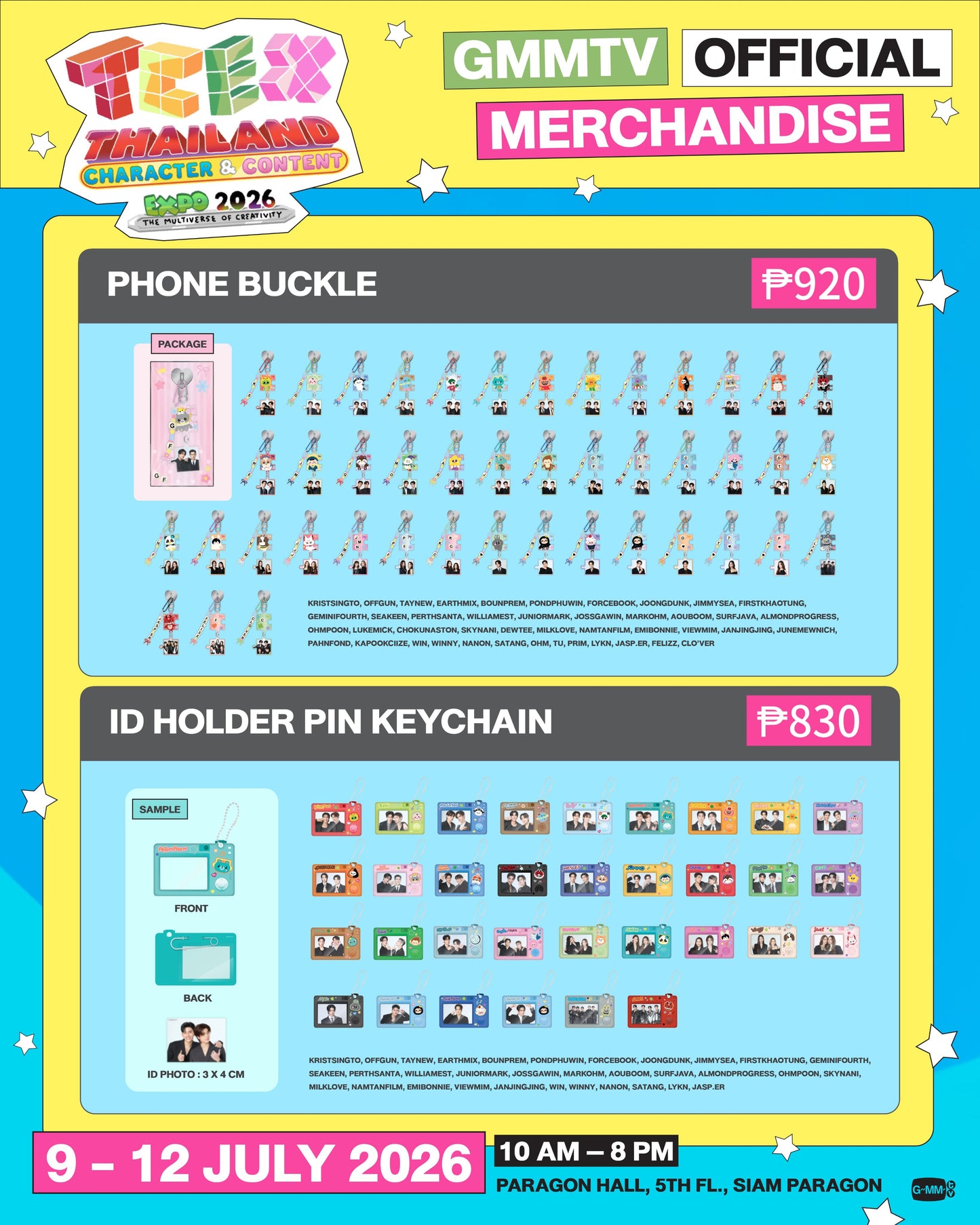 PREORDER GMMTV TCEX THAILAND CHARACTER & CONTENT EXPO OFFICIAL MERCH