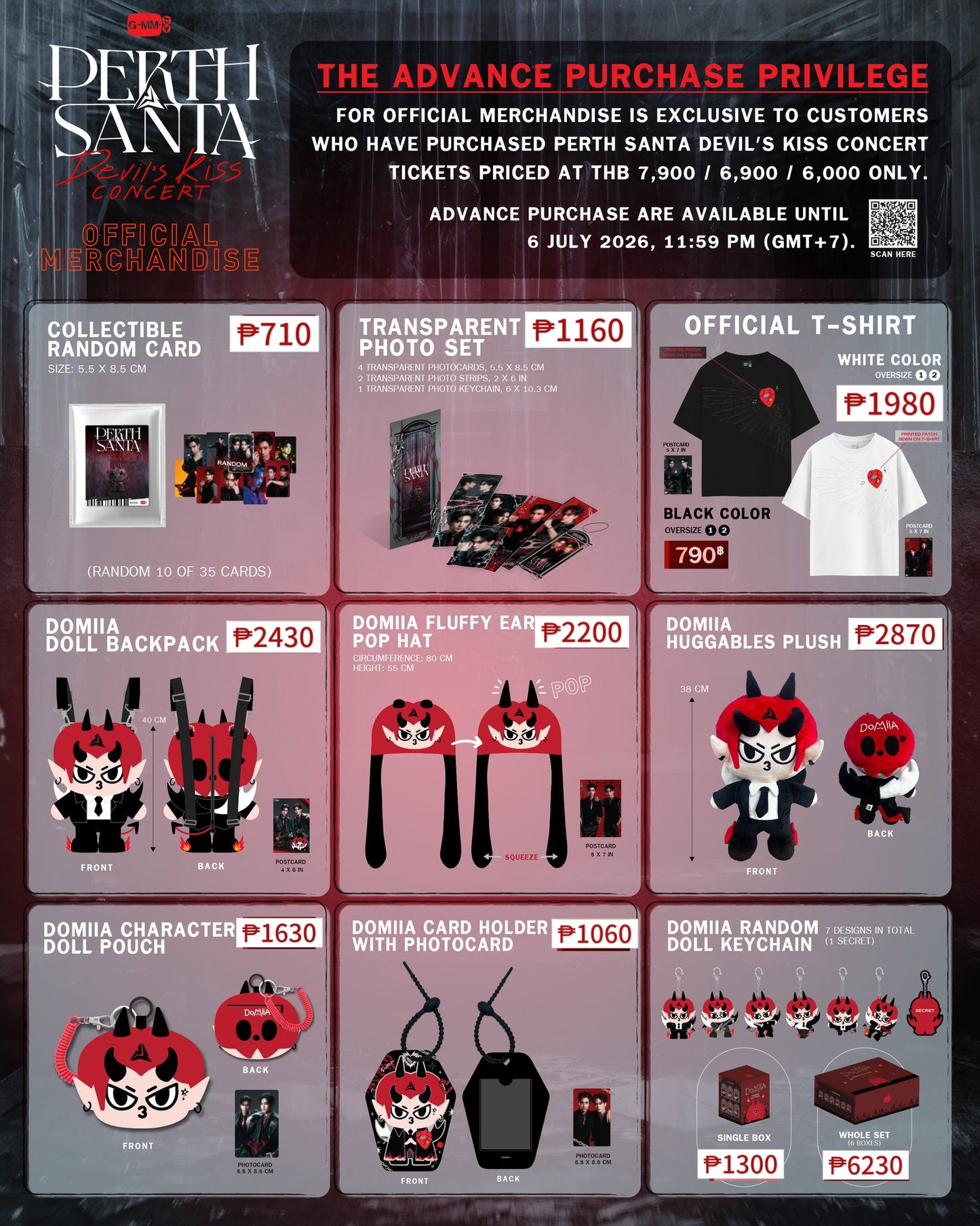 PREORDER PERTHSANTA DEVIL'S KISS CONCERT OFFICIAL MERCH